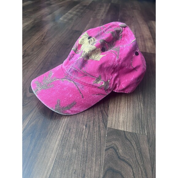 Realtree Hot Pink Camo Hat 6 Panel Curved Bill Adjustable Soft Cotton - Picture 1 of 11